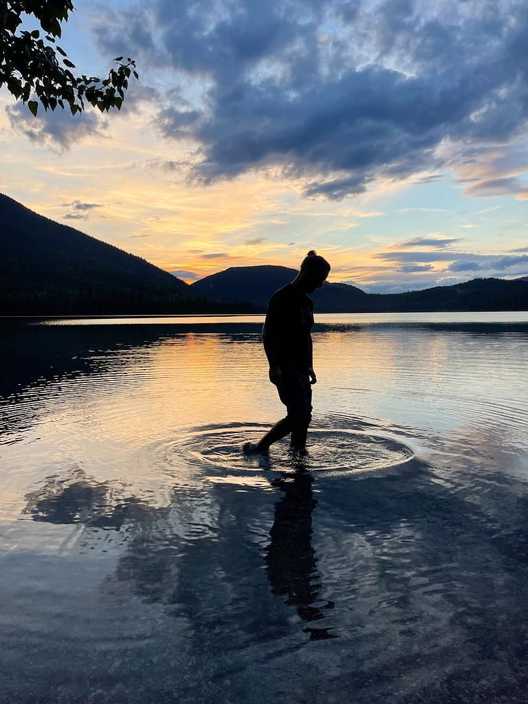 Watch the sunset at Johnson Lake rec site. One of the best lakes in BC.