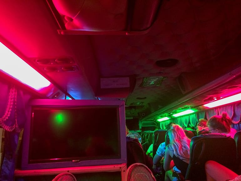 inside a thailand night bus