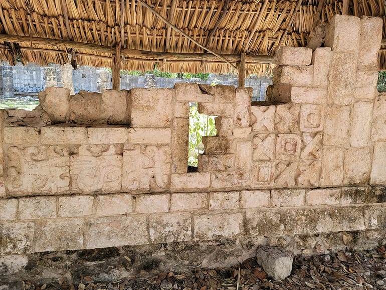 historic mayan ruin remains at chichen itza mexico