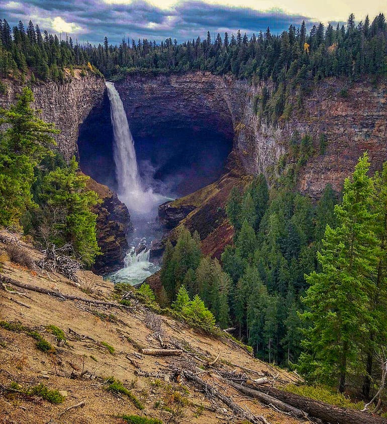 A waterfall in the rainforest in Wells Gray Park in British Columbia's interior is one of the best spots in BC.